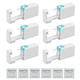 GodtKowty Ear Piercing Kit, 6 Pieces - Painless Self Ear Piercing Tool, Aseptic Disposable Kit with 6 Ear Studs, Safe and Hygienic for Girls, Women, and Men