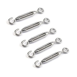 M4 Turnbuckles with Hook and Eyelet, Wire Tensioner Stainless Steel Adjustable Turnbuckle, Rope Tensioner, Awning Accessories, Pack of 6
