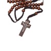 Aoxmas Catholic Wooden Rosary Necklace with Jesus Crucifix,Handmade Prayer Beads
