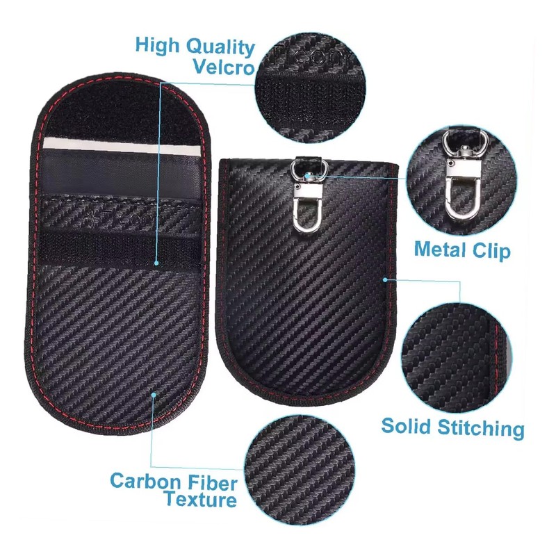 KAV Faraday Key Fob Protector Pouch Bag- Carbon Fiber Compact