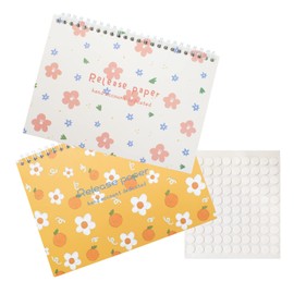 CIOUYAOS Pack of 2 Sticker Scrapbooks, Blank Sticker Album with Double-Sided Acrylic Dot Tape, Separating Paper for Children and Adults, Diamond Painting, Sticker Collection (A5.21 x 15 cm)