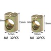 60 PCS M6 M8 Barrel Nuts,Slotted Dowel Nuts for Furniture,Beds,and