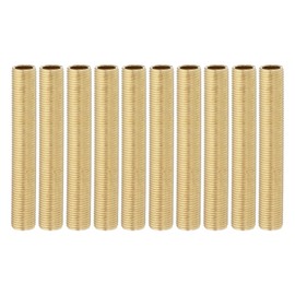 PATIKIL 1/8IP Standard Thread Brass Lamp Pipe Nipple, 5 Pcs 60mm/ 2.4" Length Hollow Tube Adapter Coupler Connector Pipe Fitting Hardware DIY Repair Part for Lamp Lights