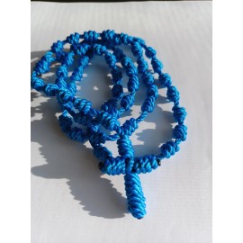 Nylon Rosary Knotted cord Blue