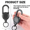 XOXVURI Heavy Duty Retractable Key Fob, 2pcs Retractable Key Chain,