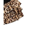 Verdusa Women's Leopard Print Tiered Layered Ruffle Mini Skirt Lace
