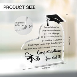 Graduation Desk Decor Gifts for Her Him, Graduate Gift for High School College PHD Masters Degree, Congratulations Acrylic Decor Gift for Classmate Nurse Friends Son Daughter Sisters