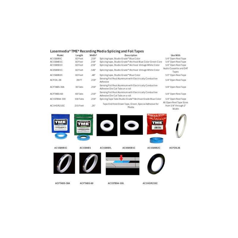 TME Tape End Hold Down Tape for Open Reel Audio