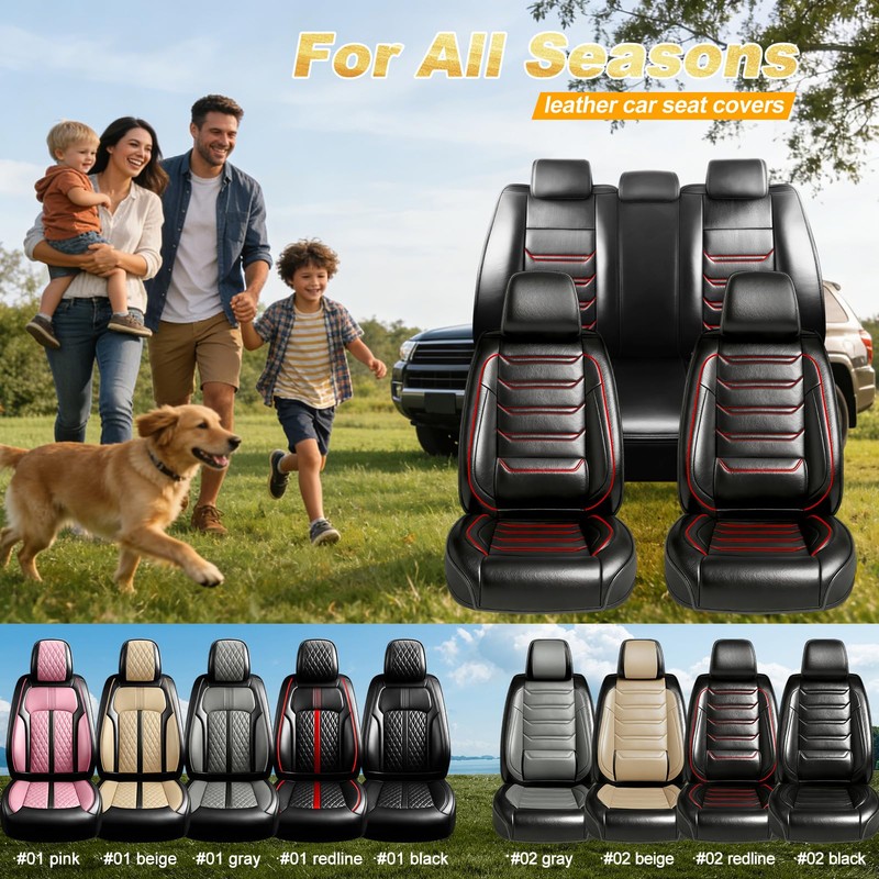 FiveFox Fit Camry Car Seat Covers (Front Pair) Compatible with
