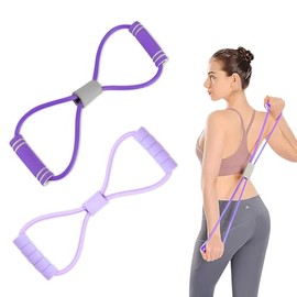 NUOWEI 2PCS Ligas De Resistencia, Bandas De Resistencia Figura 8, Bandas Elásticas para El Entrenamiento De Yoga o Pilates