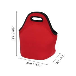 PATIKIL Insulated Lunch Bag, Neoprene Lunch Tote Bag Thermal Portable Lunch Box Food Container with Shoulder Strap for Work Office Picnic Outdoor, Red