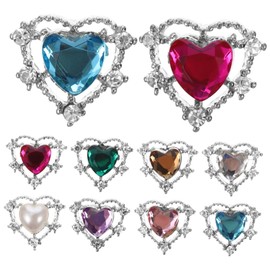 Healvian 30pcs Heart Shape Nail Charms DIY Nail Decoration for Girls Premium for Art Manicure Designs and Personal Home Use