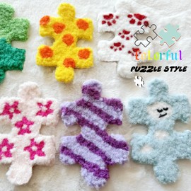 Punch Needle Kits for Girls Women Beginners,Embroidery Kit Tool Threader Fabric Hoop Yarn,6pcs Coaster Jigsaw Pattern(No Glue),for Family Leisure Activities,Handcraft