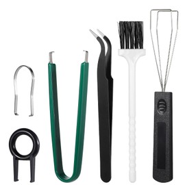 FdcZeyxior 6 PCS Keyboard Key Puller Set Keyboard Puller Set Key Cap Removal Tool Keys Extractor Tool Keyboards Cleaning Tools Keycap Pullers Kit with Keycaps Tweezers for Mechanical Custom Keyboards