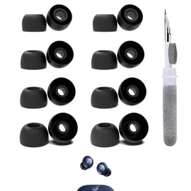 Vykyntow 8 Pairs Replacement Silicone Ear Buds Tips Compatible with Soundcore P20i/P30i/X20/A40/P40i/A20i/Life A1/Liberty 4 NC/Life P3i/A30i/VR P10, Fits in Case, with 3-in-1 Cleaner Kit, XS/S/M/L