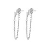 Edforce Stainless Steel Women's Chain Drop Earrings Lightning Bolt Dangle