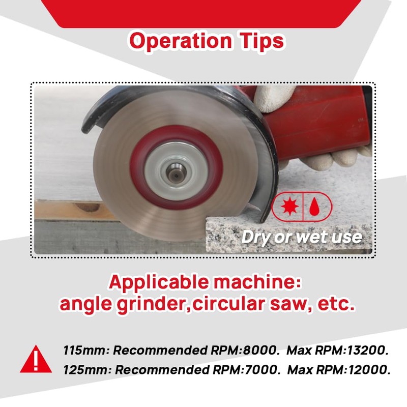 DT-DIATOOL Diamond Blade 5 Inch 125mm for Cutting Porcelain Tile