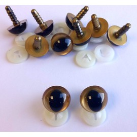 celloexpress Pack of 5 Pairs - CATS Gold Eyes with Plastic Backs - 18mm - Safety Eyes for Soft Toy or Teddy Bear Making