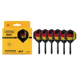 CUESOUL ROST AK5 Integrated Dart Shaft and Flights with modern pattern design and difference size,set of 6 pcs
