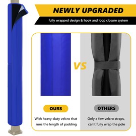 6 Feet Tall Round and Square Pole Pad, Wrap Around Pole & Post Padding, 2" Thick Heavy Duty Safety Pole Pads, Fits 2.5"- 6.5" Diameter Basketball Pole, Basement Pole, Playground Pole, Garage Pole etc.