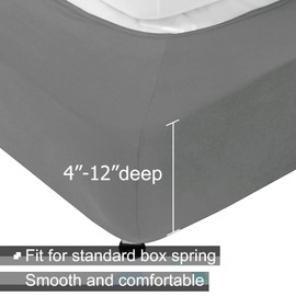 Box Spring Cover Queen Size - Jersey Knit & Stretchy Wrap Around 4 Sides Bed Skirt for Hotel & Home, Soft & Wrinkle Free - Queen/Cal Queen, Light Gray