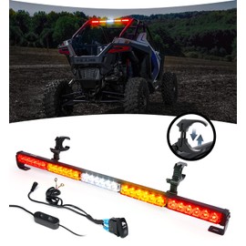 Lupar 30'' UTV LED Chase Light Bar w/ 1.75''-2'' Roll Cage Mount Bracket Rear Chase Light Bar w/Brake, Running, Reverse & Turn Signal Lights for Polaris RZR Can-Am Yamaha, Kawasaki 4x4 Trucks (RYWYR)