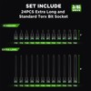 TecoTek 3/8" Drive Impact Torx Bit Socket Set, Extra Long
