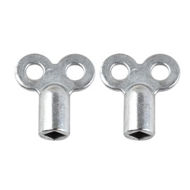 Teqooza Metal Radiator Valve Keys, Silver Square Socket Bleed Hole Key Radiator Keys, Water Tap Switch Bleed Key, Plumbing Bleeding Key Air Plumbing Tool for Radiators and Faucet, 2 Pcs