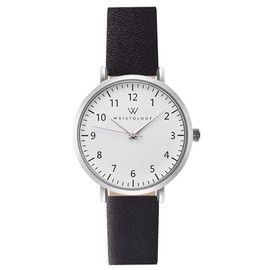 WRISTOLOGY 29 Styles Mini Numbers Watch Leather Band - Interchangeable Genuine Leather Strap - Easy to Read Petite Small Size Analog Nurse Watch With Second Hand for Women, Men, Nurses, Teachers (4. Silver / Black)