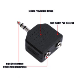 hrsyyl 4pcs 3.5mm Headphone Y Splitter Adapter 3.5mm 1/8 inch Male to Dual Female Stereo Jack Adapter Converter for Media Players & Audio Devices with 3.5mm Jack
