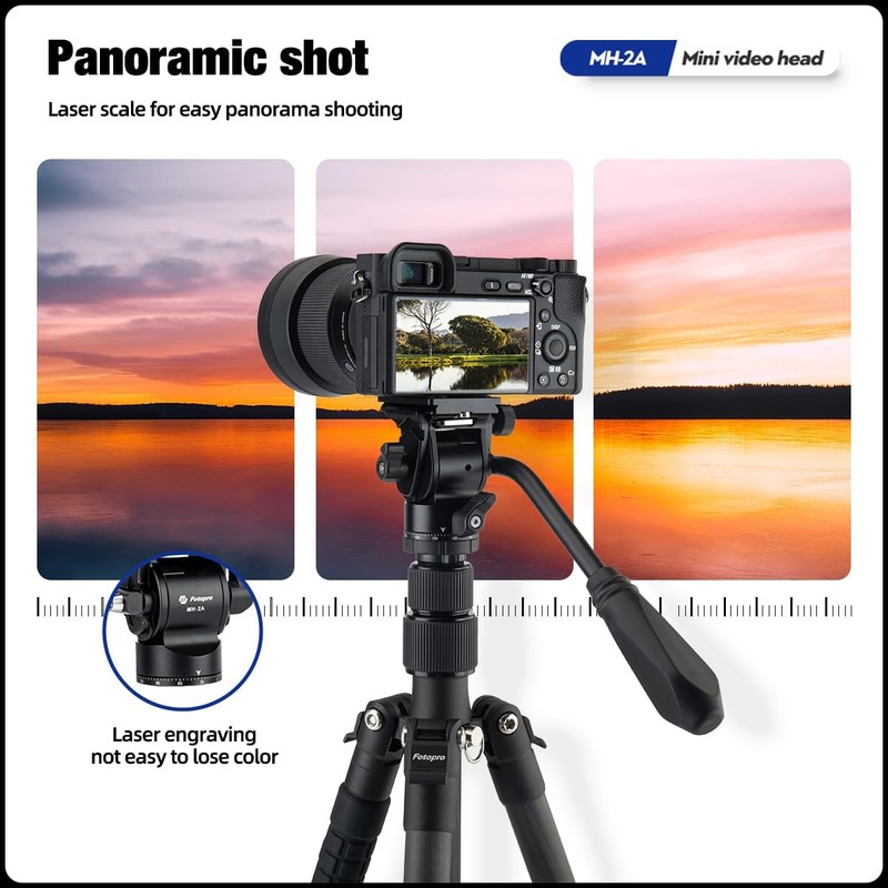 Fotopro Ball Head Video Fluid Head Pan Tilt Head with
