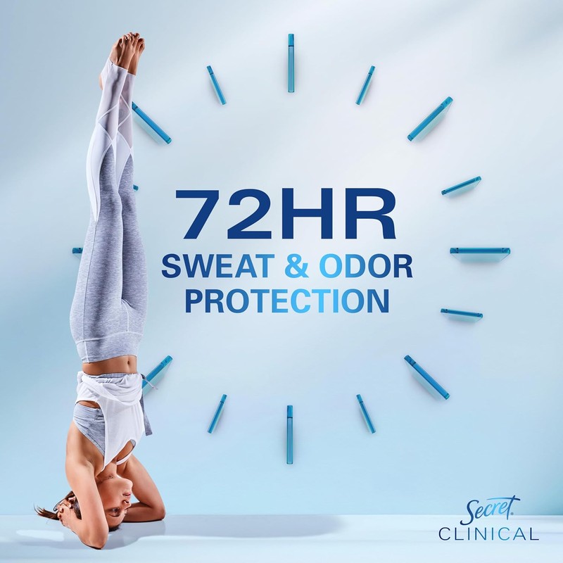 Secret Clinical Strength Antiperspirant Deodorant for Women, 3X Stress Protection,