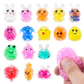 AONSOULE Easter Egg Fillers – 16 Pcs Mini Squishy Stress Balls for Adults, Easter Basket Stuffers Party Favors, Fidget Toy Stress Relief Toys for Mini Eggs