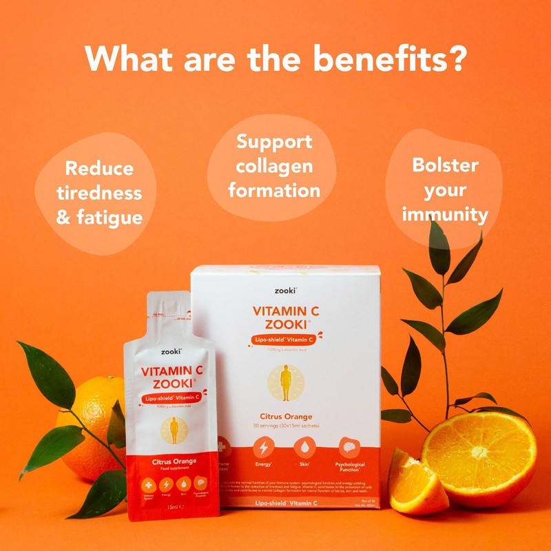 Zooki 1000mg Liposomal Vitamin C Liquid Sachets | 4X Higher