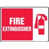 Accuform "Fire Extinguisher" Safety Sign, Aluminum, 10 x 14 Inches