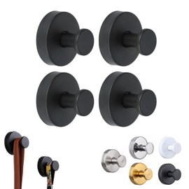 jwflck Suction Hooks - Shower Suction Cup Hooks, No-Drill Waterproof & Rustproof for Bathroom, Glass Door, Mirror, Kitchen - Holds Up to 15 lbs (Black, 4 PCS)
