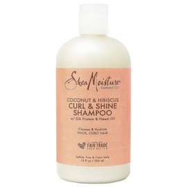 SheaMoisture SheaMoisture Curl and Shine Coconut Shampoo Coconut and Hibiscus for Curly Hair Paraben Free Shampoo 13 oz
