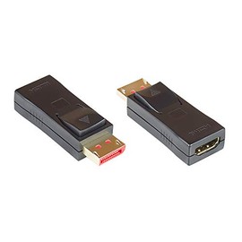 Good Connections® DisplayPort 1.4 to HDMI 2.0 Adapter - DP Male to HDMI Female - 4K2K / UHD - Locking Protection, 24K Gold Plated Contacts - Slim Design - Black