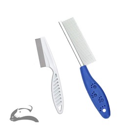 Sorxine Pet Comb for Dogs & Cats,Small Dog & Cat Grooming Comb 2 Combs,Pet Stainless Steel Teeth Cats Comb for Removing Matted Fur, Knots & Tangles,Shedding Comb,Blue