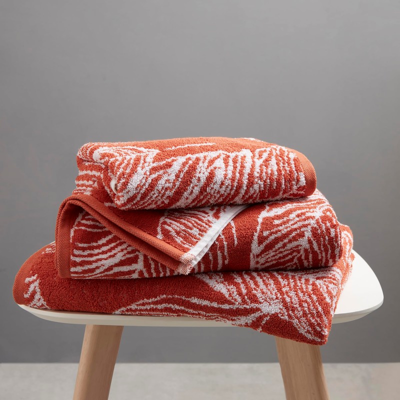 Fusion - Terracotta Leaf Hand Towel (50 x 90cm) -