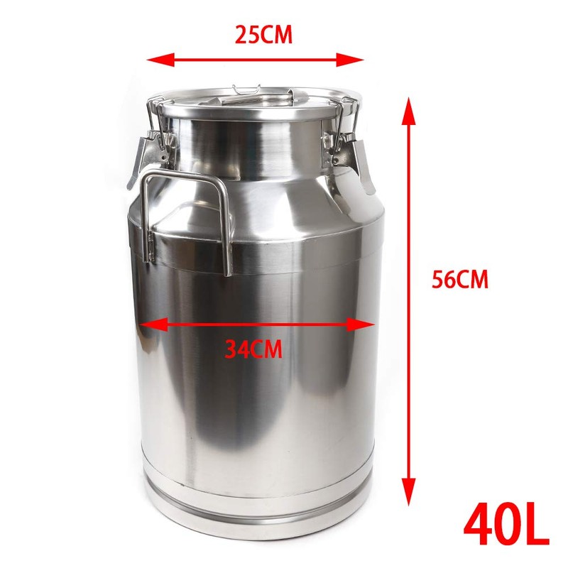 40 L /10.6 304 Gallon Stainless Steel Milk Can, Heavy
