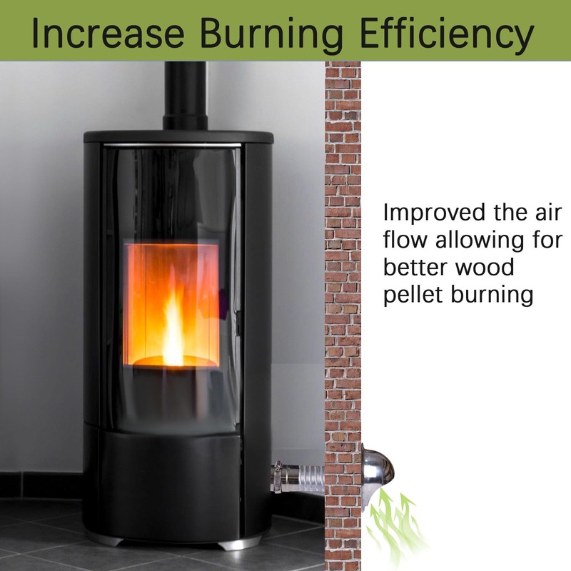 Elmfruit Pellet Stove Intake Kit, 2" x 60'' Extendable &