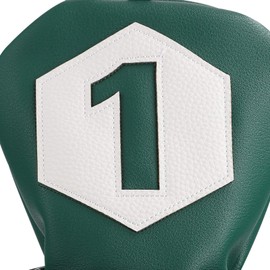 BIG TEETH Driver Headcover Golf Wood Headcovers 460cc Dr Club Head Cover with Classic Stripes (Green)