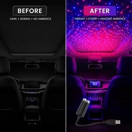 USB Car Star Projector Light for Interior Décor – Flexible Galaxy Roof Lamp for Parties & Night Ambience