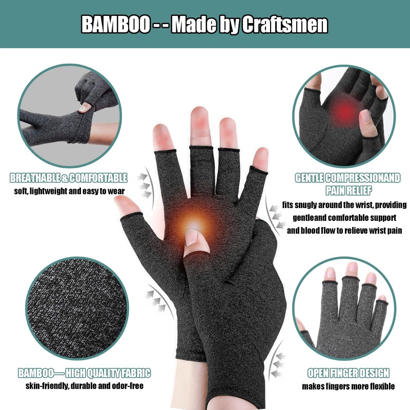 Canlaten·U Bamboo Compression Arthritis Gloves for Men & Women -