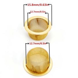 Ruilida Brass Pipe Screens 15pcs 1/2 Inch Premium 0.5" Pipe Screen Filters with Metal Storage Box