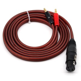 2X XLR to Banana Speaker Cable,XLR 3 Pin Female to Dual Banana Plugs Audio Cable, Gold-Plated 4mm Plug to XLR3 Pro HiFi