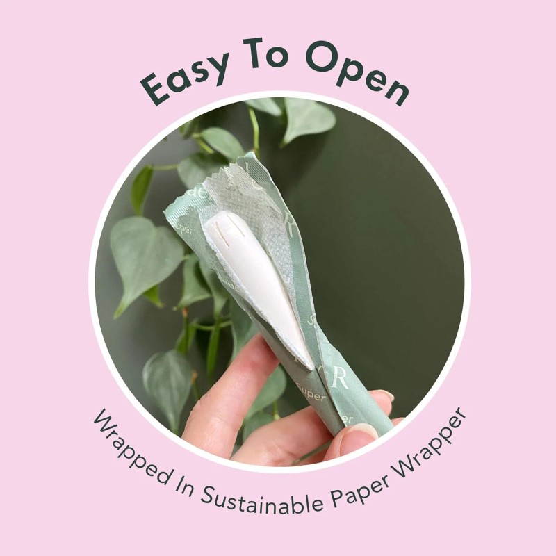 Rael Super Compact Tampons made with Organic Cotton, BPA-Free (36