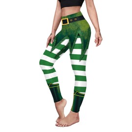 color cosplayer St. Patrick's Day Leggings Shamrock Stretchy Tights Yoga Pants for Women