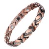 Pulsera De Terapia Cobre Puro Magnética Zircón Para Mujer Marrón